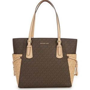 Brown and Tan Micheal Kors Tote Bag